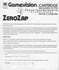 Gamevision Zero Zap Manual